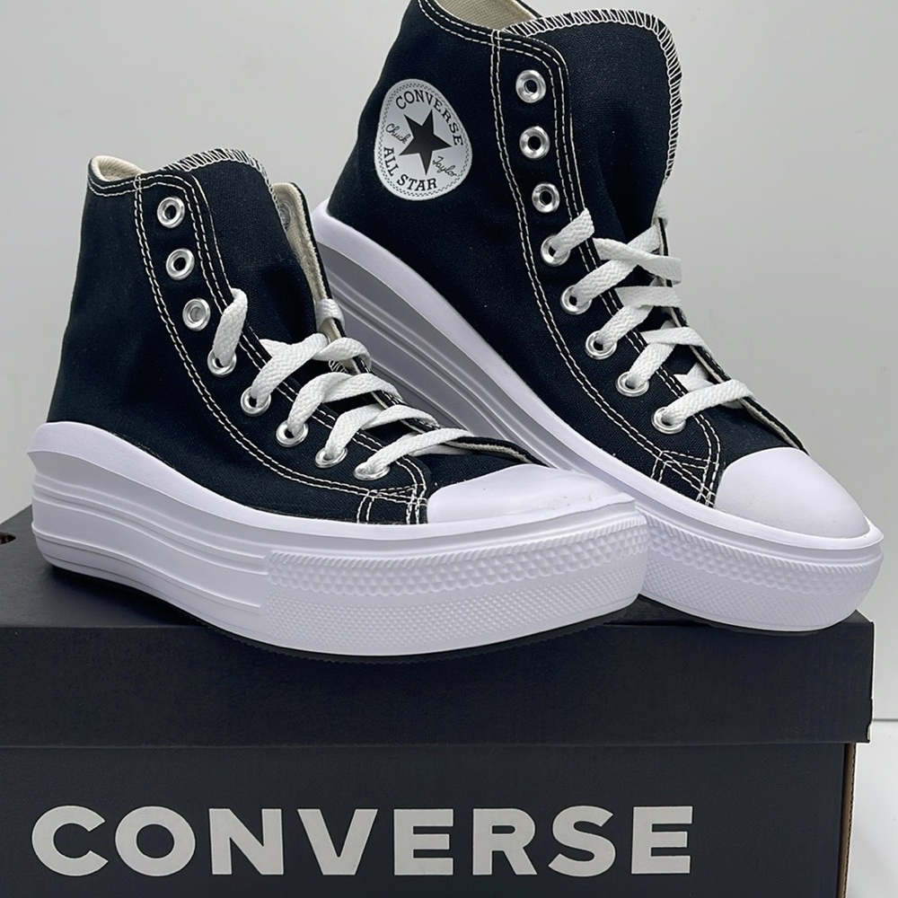 Converse WMNS CTAS MOVE HI
BLACK/NATURAL IVORY/WHITE 568497C Platforms Sneakers - Picture 6 of 16